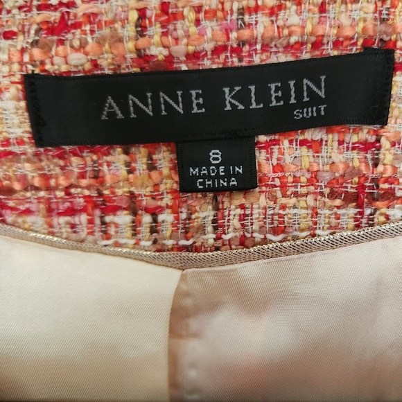 Anne Klein Orange Tweed Blazer NWT Size 8 - Picture 3 of 7